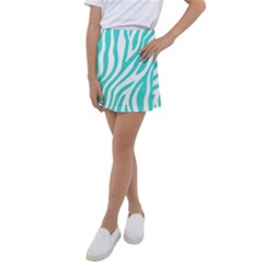 Blue Zebra Vibes Animal Print   Kids  Tennis Skirt by ConteMonfrey