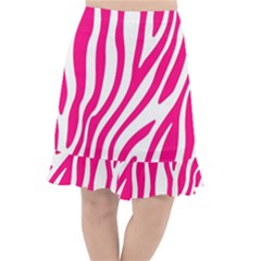 Pink Fucsia Zebra Vibes Animal Print Fishtail Chiffon Skirt by ConteMonfrey