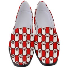 Red And White Cat Paws Women s Classic Loafer Heels by ConteMonfrey