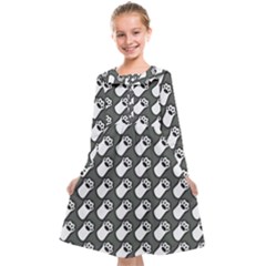 Grey And White Little Paws Kids  Midi Sailor Dress by ConteMonfrey