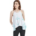 Birds Seamless Pattern Blue Flowy Camisole Tank Top View1