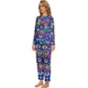 Leafs and Floral Womens  Long Sleeve Lightweight Pajamas Set View2