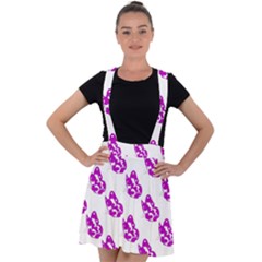 Purple Butterflies On Their Own Way  Velvet Suspender Skater Skirt by ConteMonfrey