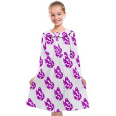 Purple Butterflies On Their Own Way  Kids  Midi Sailor Dress by ConteMonfrey