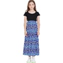 Animal Print - Blue - Leopard Jaguar Dots Small  Kids  Flared Maxi Skirt View1