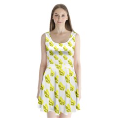 Yellow Butterflies On Their Own Way Split Back Mini Dress  by ConteMonfrey