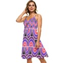 Pink, blue, black, purple Tones Pop Art  Sleeveless Tie Front Chiffon Dress View2