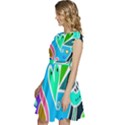 Crazy Pop Art - Doodle Hearts   Cap Sleeve High Waist Dress View2