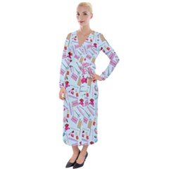 Manicure Nail Velvet Maxi Wrap Dress by SychEva