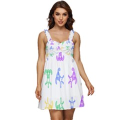 Rainbow Clown Pattern Ruffle Strap Babydoll Chiffon Dress by Amaryn4rt