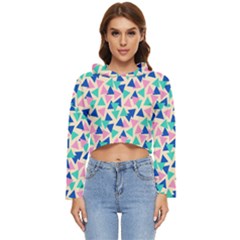 Pop Triangles Women s Lightweight Cropped Hoodie by ConteMonfrey