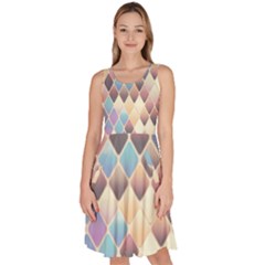 Abstract Colorful Diamond Background Tile Knee Length Skater Dress With Pockets by Amaryn4rt