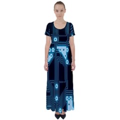 A Completely Seamless Background Design Circuitry High Waist Short Sleeve Maxi Dress by Amaryn4rt