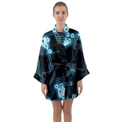 A Completely Seamless Background Design Circuitry Long Sleeve Satin Kimono by Amaryn4rt