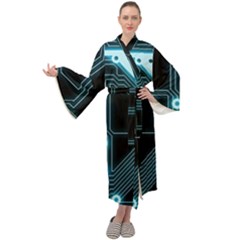 A Completely Seamless Background Design Circuitry Maxi Velvet Kimono by Amaryn4rt