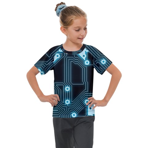 A Completely Seamless Background Design Circuitry Kids  Mesh Piece Tee by Amaryn4rt