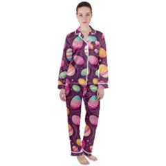 Easter Eggs Egg Women s Long Sleeve Satin Pajamas Set	 by Ravend