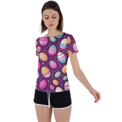 Easter Eggs Egg Back Circle Cutout Sports Tee by Ravend