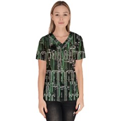 Printed Circuit Board Circuits Women s V-neck Scrub Top by Celenk