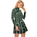 Printed Circuit Board Circuits Long Sleeve Velour Longline Dress View3