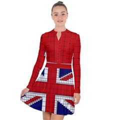 Union Jack Flag Uk Patriotic Long Sleeve Panel Dress by Celenk