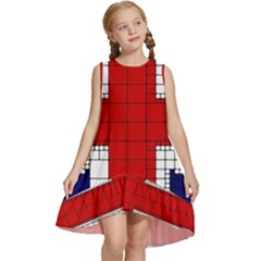 Union Jack Flag Uk Patriotic Kids  Frill Swing Dress by Celenk