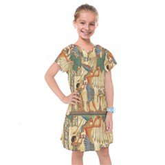 Egyptian Man Sun God Ra Amun Kids  Drop Waist Dress by Celenk