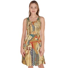 Egyptian Man Sun God Ra Amun Knee Length Skater Dress With Pockets by Celenk