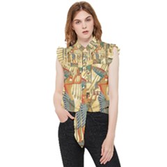 Egyptian Man Sun God Ra Amun Frill Detail Shirt by Celenk