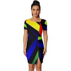 Graphic Design Computer Graphics Fitted Knot Split End Bodycon Dress by Celenk