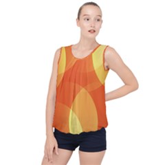 Abstract Orange Yellow Red Color Bubble Hem Chiffon Tank Top by Celenk