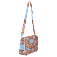 Dessert Food Donut Sweet Decor Chocolate Bread Shoulder Bag With Back Zipper by Uceng