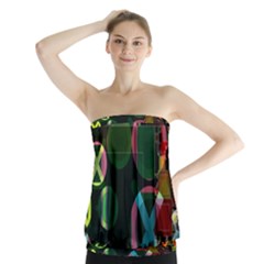 Abstract Color Texture Creative Strapless Top by Uceng