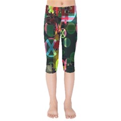 Abstract Color Texture Creative Kids  Capri Leggings  by Uceng