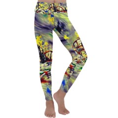 Abstract Arts Psychedelic Art Experimental Kids  Lightweight Velour Classic Yoga Leggings by Uceng