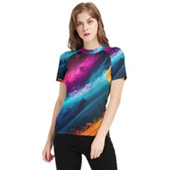 Abstract Art Artwork Women s Short Sleeve Rash Guard by Uceng