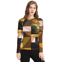 Abstract Experimental Geometric Shape Pattern Women s Long Sleeve Rash Guard by Uceng