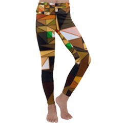 Abstract Experimental Geometric Shape Pattern Kids  Lightweight Velour Classic Yoga Leggings by Uceng