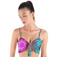 Abstract Art Psychedelic Experimental Woven Tie Front Bralet by Uceng