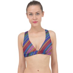 Multicolored Stripe Curve Striped Background Classic Banded Bikini Top by Uceng