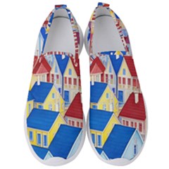 City Houses Cute Drawing Landscape Village Men s Slip On Sneakers by Uceng