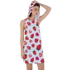 Strawberries Racer Back Hoodie Dress by SychEva