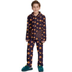 Oranges Kids  Long Sleeve Velvet Pajamas Set by SychEva