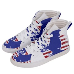 Usa Flag Eagle Symbol American Bald Eagle Country Women s Hi-top Skate Sneakers by Wegoenart