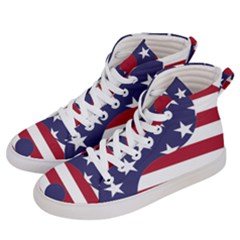 Yang Yin America Flag Abstract Art Asian Balance Men s Hi-top Skate Sneakers by Wegoenart