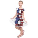 Us Flag Flower Sunshine Flag America Usa Kids  Short Sleeve Dress View1