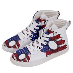 Us Flag Flower Sunshine Flag America Usa Women s Hi-top Skate Sneakers by Wegoenart