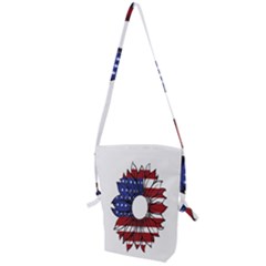 Us Flag Flower Sunshine Flag America Usa Folding Shoulder Bag by Wegoenart