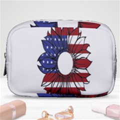 Us Flag Flower Sunshine Flag America Usa Make Up Pouch (small) by Wegoenart