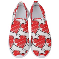 Seamless-heart-red Men s Slip On Sneakers by nateshop